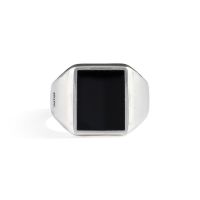 PRINS | Dean zegelring breed zwart agaat 2